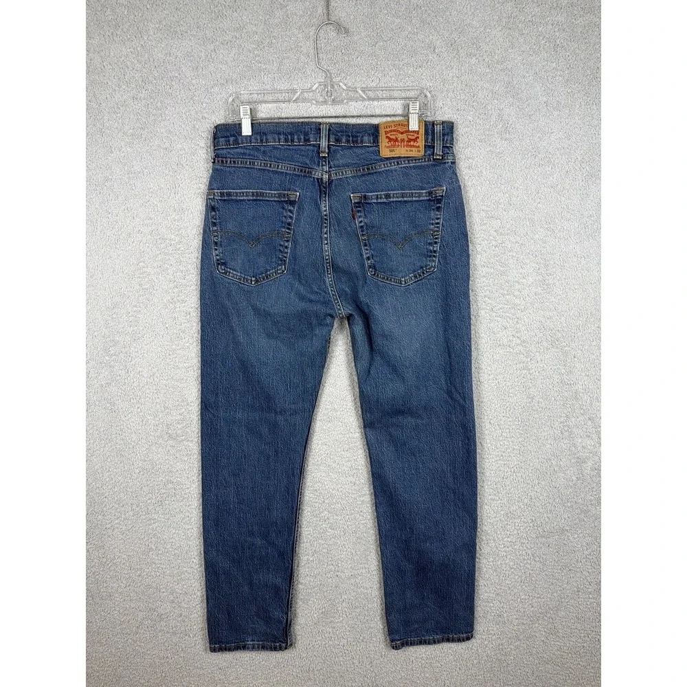 Levis 505 Jeans Mens Actual Size 34x30 Blue Regular Fit Straight Leg Denim Pants